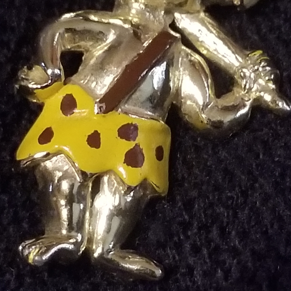 Vintage Bam Bam Flinstones 3D figural pin brooch Hanna-Barbera - Picture 4 of 5